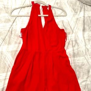 Red , shorts jumpsuit